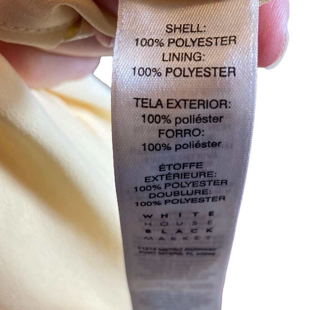 White House Black Market Pale Yellow Long Sleeve Dress, Size 0 - Picture 12 of 12